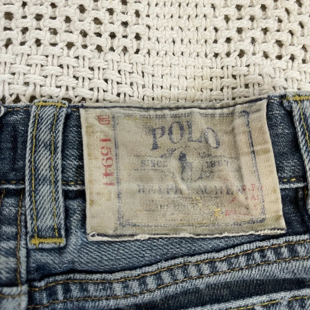 Polo Ralph Lauren Boys Distressed Jeans Size 5 Denim Adjustable Waist